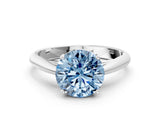 White gold Fancy Blue Round Cut Diamond Solitaire Engagement Ring with Cathedral Setting and Four-Prong Mount_17