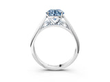 White gold Fancy Blue Round Cut Diamond Solitaire Engagement Ring with Cathedral Setting and Four-Prong Mount_184