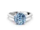 White gold Fancy Blue Round Cut Diamond Solitaire Engagement Ring with Cathedral Setting and Four-Prong Mount_47
