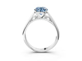 White gold Fancy Blue Round Cut Diamond Solitaire Engagement Ring with Cathedral Setting and Four-Prong Mount_50
