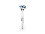 White gold Fancy Blue Round Cut Diamond Solitaire Engagement Ring with Classic Band and Four-Prong Setting_101