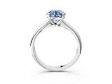 White gold Fancy Blue Round Cut Diamond Solitaire Engagement Ring with Classic Band and Four-Prong Setting_102