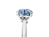 White gold Fancy Blue Round Cut Diamond Solitaire Engagement Ring with Classic Band and Four-Prong Setting_104