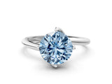 White gold Fancy Blue Round Cut Diamond Solitaire Engagement Ring with Four-Prong Setting and Classic Band_20