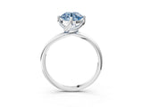 White gold Fancy Blue Round Cut Diamond Solitaire Engagement Ring with Four-Prong Setting and Classic Band_23
