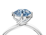 White gold Fancy Blue Round Cut Diamond Solitaire Engagement Ring with Four-Prong Setting and Classic Band_24