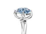White gold Fancy Blue Round Cut Diamond Solitaire Engagement Ring with Four-Prong Setting and Classic Band_25