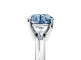 White gold Fancy Blue Round Cut Diamond Solitaire Engagement Ring with Round Band and Four-Prong Setting_271