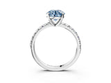White gold Fancy Blue Round Cut Diamond Solitaire Pavé Engagement Ring with Round Band and Prong Setting_65