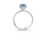 White gold Fancy Blue Round Cut Diamond Solitaire Ring with Four-Prong Setting and Pavé Band_30