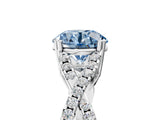White gold Fancy Blue Round Cut Diamond Solitaire Ring with Four-Prong Setting and Twisted Pavé Band_39