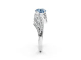 White gold Fancy Blue Round Cut Diamond Solitaire Ring with Prong Setting and Twisted Pavé Band_14