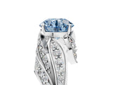 White gold Fancy Blue Round Cut Diamond Solitaire Ring with Prong Setting and Twisted Pavé Band_17