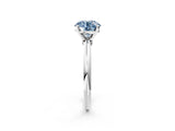 White gold Fancy Blue Round Cut Diamond Solitaire Ring with Six-Prong Setting and Classic Band_287