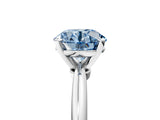 White gold Fancy Blue Round Cut Diamond Solitaire Ring with Six-Prong Setting and Classic Band_290