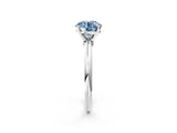 White gold Fancy Blue Round Cut Diamond Solitaire Ring with Six-Prong Setting and Classic Band_294