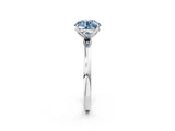 White gold Fancy Blue Round Cut Diamond Solitaire Ring with Thin Band and Prong Setting_27