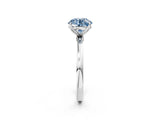 White gold Fancy Blue Round Cut Diamond Solitaire Ring with Thin Band and Prong Setting_33