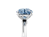 White gold Fancy Blue Round Cut Diamond Solitaire Ring with Thin Band and Prong Setting_36