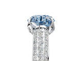 White gold Fancy Blue Round Cut Diamond Solitaire Ring with Three-Row Pavé Band and Four-Prong Setting_53