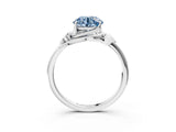 White gold Fancy Blue Round Cut Diamond Solitaire Ring with Twist Band and Four-Prong Setting_155