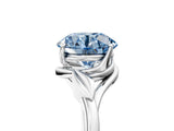 White gold Fancy Blue Round Cut Diamond Solitaire Ring with Twist Band and Four-Prong Setting_156