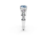 White gold Fancy Blue Round Cut Diamond Three-Stone Ring with Channel Set Band and Four-Prong Setting_63