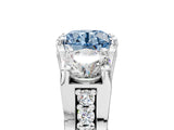 White gold Fancy Blue Round Cut Diamond Three-Stone Ring with Channel Set Band and Four-Prong Setting_66