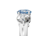 White gold Fancy Blue Round Cut Diamond Three-Stone Ring with Prong Setting and Classic Band_128