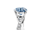 White gold Fancy Blue Round  Cut Diamond Twisted Band with Pavé Setting and Four-Prong Setting_25