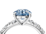 White gold Fancy Blue Round  Cut Diamond Vine Band with Four-Prong Setting_74