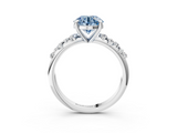 White gold Fancy Blue Round  Cut Diamond Vine Band with Four-Prong Setting_77