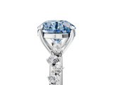 White gold Fancy Blue Round  Cut Diamond Vine Band with Four-Prong Setting_79