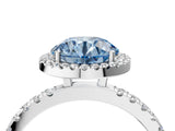 White gold Fancy Blue Round Cut Halo Diamond Pave Band with Prong Setting_16