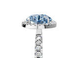 White gold Fancy Blue Round Cut Halo Diamond Pave Band with Prong Setting_17
