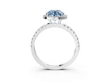 White gold Fancy Blue Round Cut Halo Diamond Pave Band with Prong Setting_21