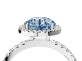 White gold Fancy Blue Round Cut Halo Diamond Pave Band with Prong Setting_22