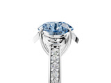 White gold Fancy Blue Round  Cut Halo Diamond Ring with Channel Set Band and Four-Prong Setting_37