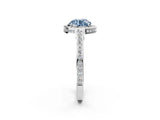 White gold Fancy Blue Round  Cut Halo Pave Split Shank Prong Setting Ring_45