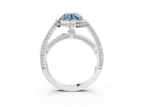 White gold Fancy Blue Round  Cut Halo Pave Split Shank Prong Setting Ring_47
