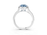 White gold Fancy Blue Round Cut Halo Round Diamond Pavé Band with Four-Prong Setting_24