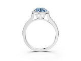 White gold Fancy Blue Round Cut Halo Round Diamond Pavé Band with Four-Prong Setting_42