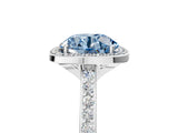 White gold Fancy Blue Round Cut Halo Round Diamond Pavé Band with Four-Prong Setting_44