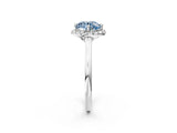 White gold Fancy Blue Round Cut Halo Round Diamond Solitaire Engagement Ring with Pave Band and Four-Prong Setting_27