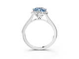 White gold Fancy Blue Round Cut Halo Round Diamond Solitaire Engagement Ring with Pave Band and Four-Prong Setting_27