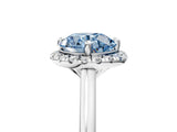 White gold Fancy Blue Round Cut Halo Round Diamond Solitaire Engagement Ring with Pave Band and Four-Prong Setting_30