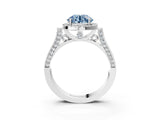 White gold Fancy Blue Round Cut Halo Round Diamond Twist Band with Four-Prong Setting_27