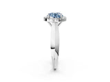 White gold Fancy Blue Round  Cut Halo Solitaire Engagement Ring with Square Band and Four-Prong Setting_14