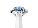 White gold Fancy Blue Round  Cut Halo Solitaire Engagement Ring with Square Band and Four-Prong Setting_83