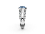 White gold Fancy Blue Round  Cut Halo Split Shank Diamond Ring with Four-Prong Setting_47